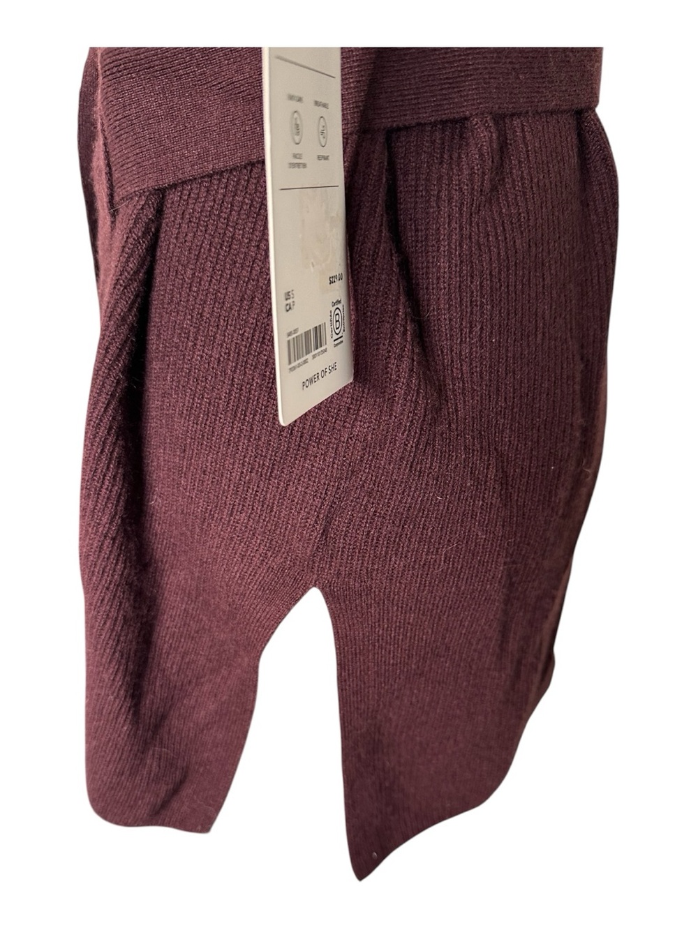 Athleta Alpine Wrap Sweater Size Small Merino Wool Cashmere Burgundy Plum New - Picture 6 of 13